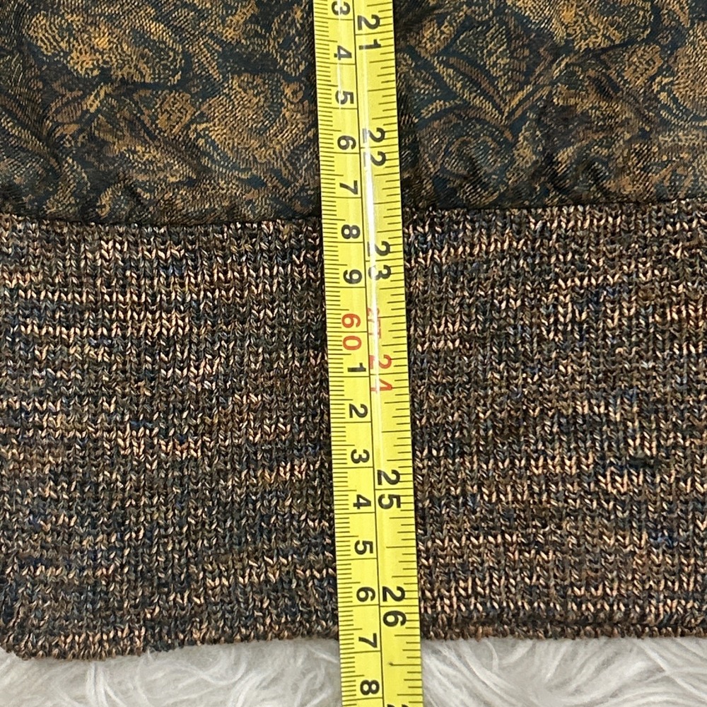 Vintage Linda Allard Ellen Tracy 90's Silk Brown Floral Bomber Jacket Neutral M - Picture 11 of 13